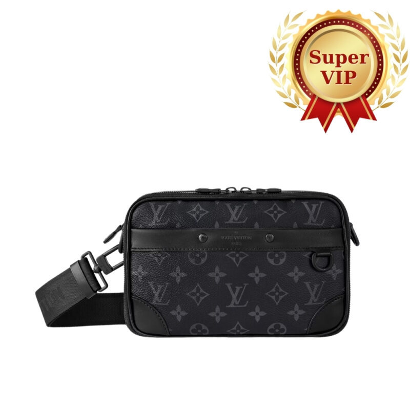 [Super Vip 1:1] Louis Vuitton Alpha Messenger Monogram Eclipse Canvas Black 24Cm M46955