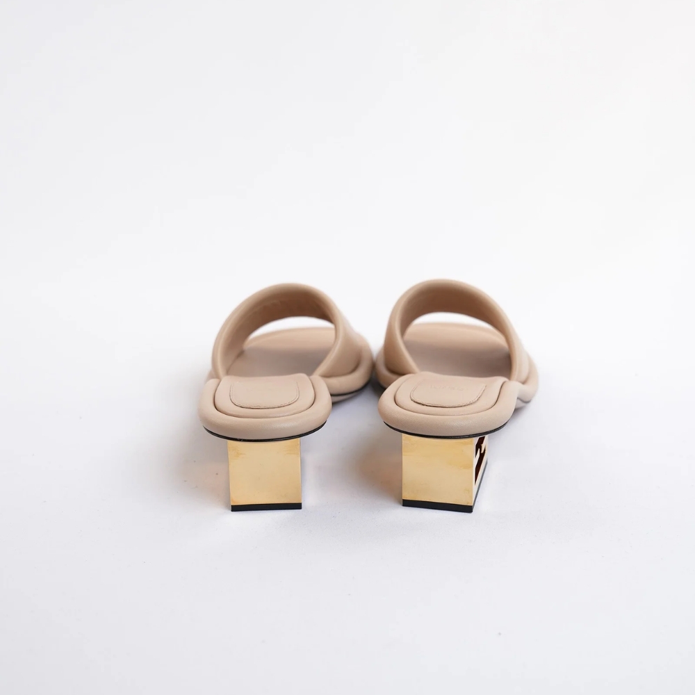 Fendi Baguette Heel Slides Beige 8R8412NBAF1KCU - Image 4