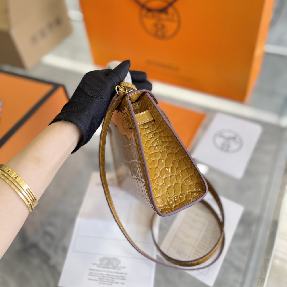 Hermès Mini Kelly 20 Alligatore Gold Hardware Brown 22cm - Image 2