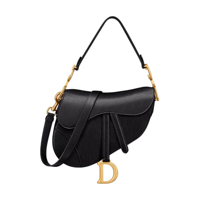 DIOR SADDLE BAG WITH STRAP BLACK 24CM M0455CCEH M900