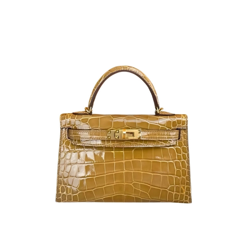 Hermès Mini Kelly 20 Alligatore Gold Hardware Brown 22cm