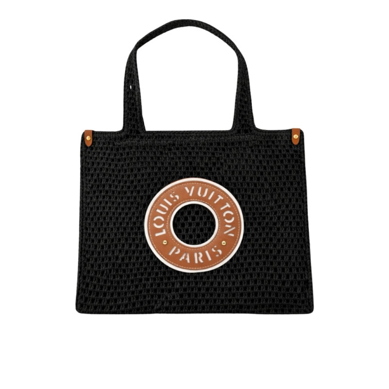 Louis Vuitton Onthego MM Raffia Black 37Cm