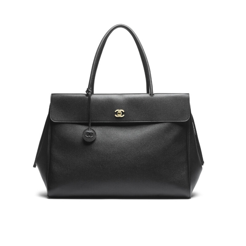 Chanel Large Tote Bag Grained And Gold Tone Metal Black 43cm AS6289 B24248 94305