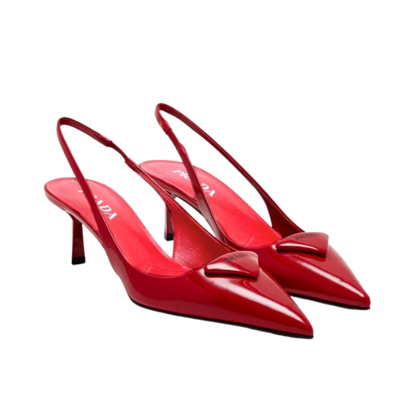 Prada Patent Leather Slingback Pumps Red 1I901M XUW F0011 F DD55