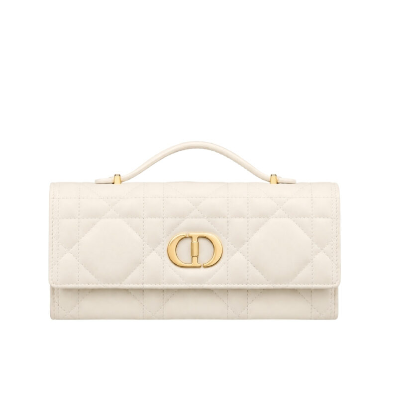 Dior Miss Caro Top Handle Pouch Macrocannage Cream 24cm