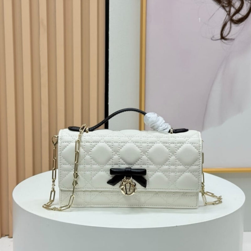 Alternative view of Dior My Dior Mini Bag Cannage Leather Two Tone Latte and Black 21cm S0984PUQC M06E