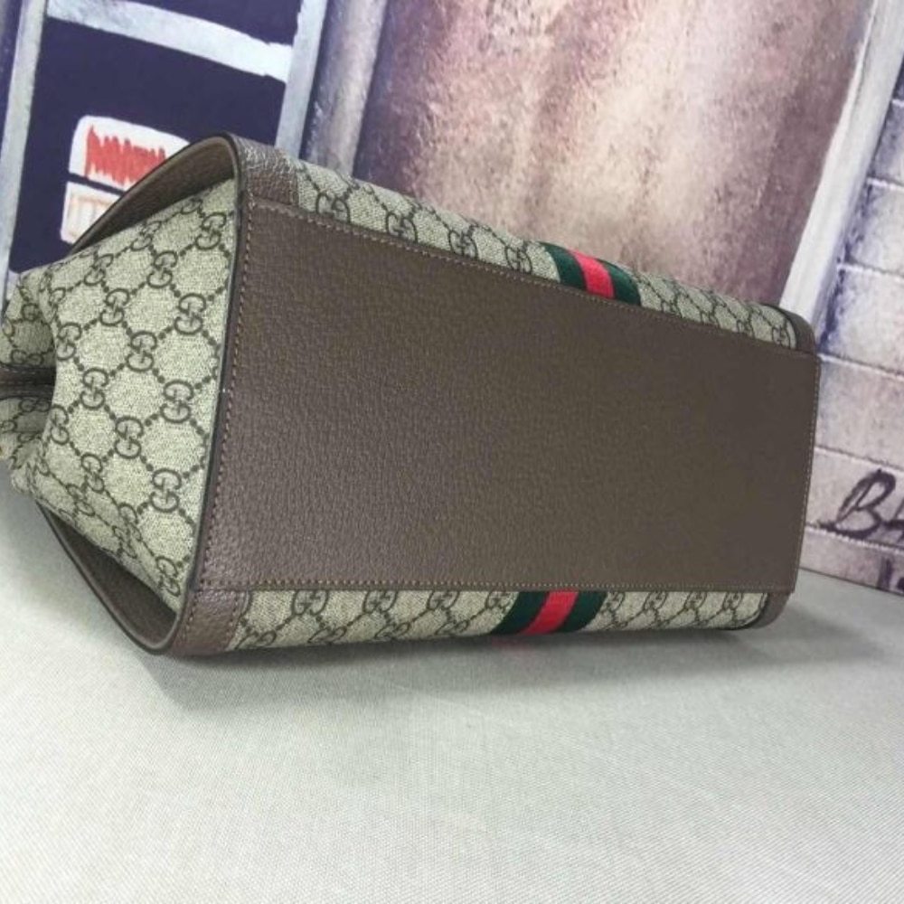 Summer Set: Gucci Ophidia Gg Medium Top Handle Tote Bag And Zip Around Wallet Brown - Image 5