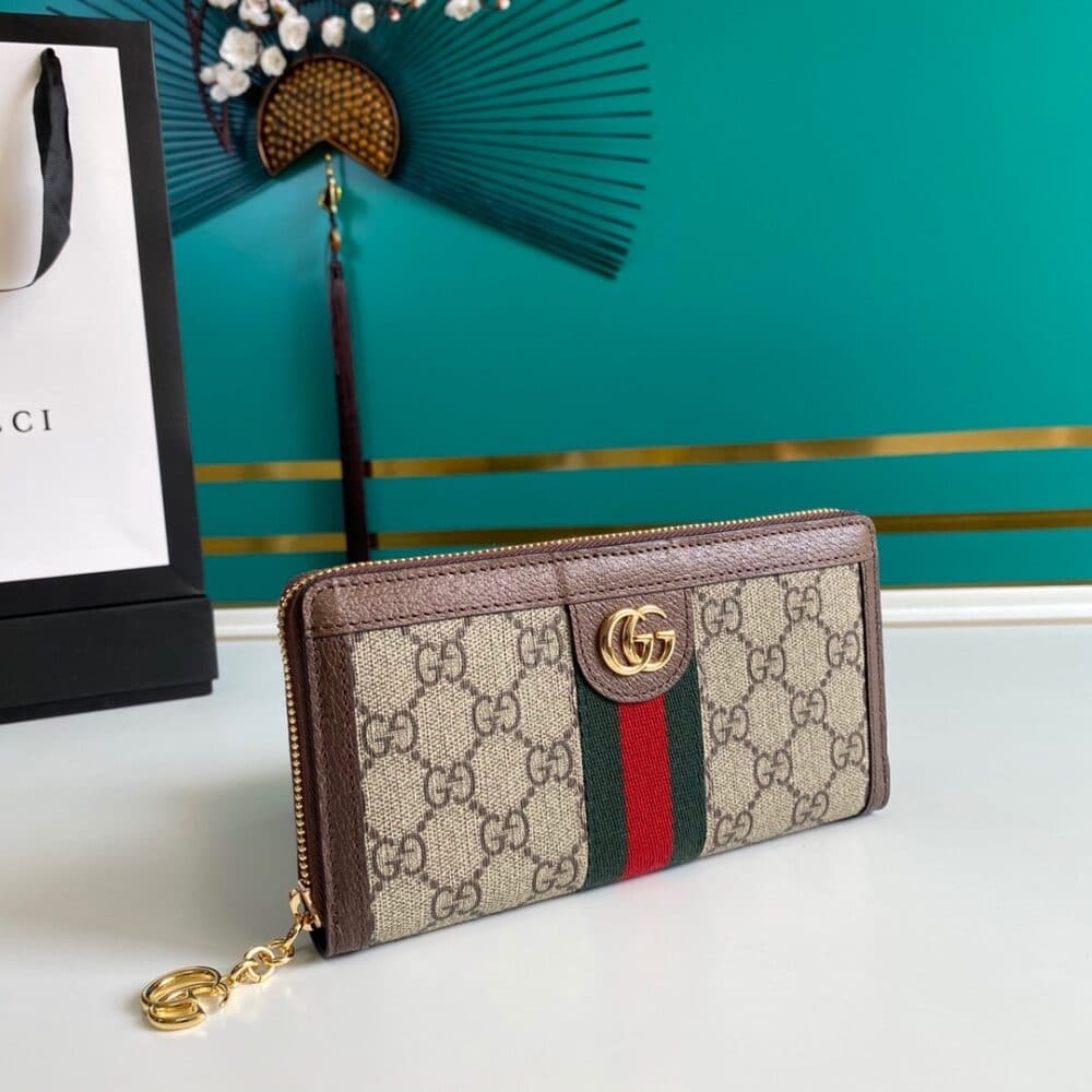 Summer Set: Gucci Ophidia Gg Medium Top Handle Tote Bag And Zip Around Wallet Brown - Image 8