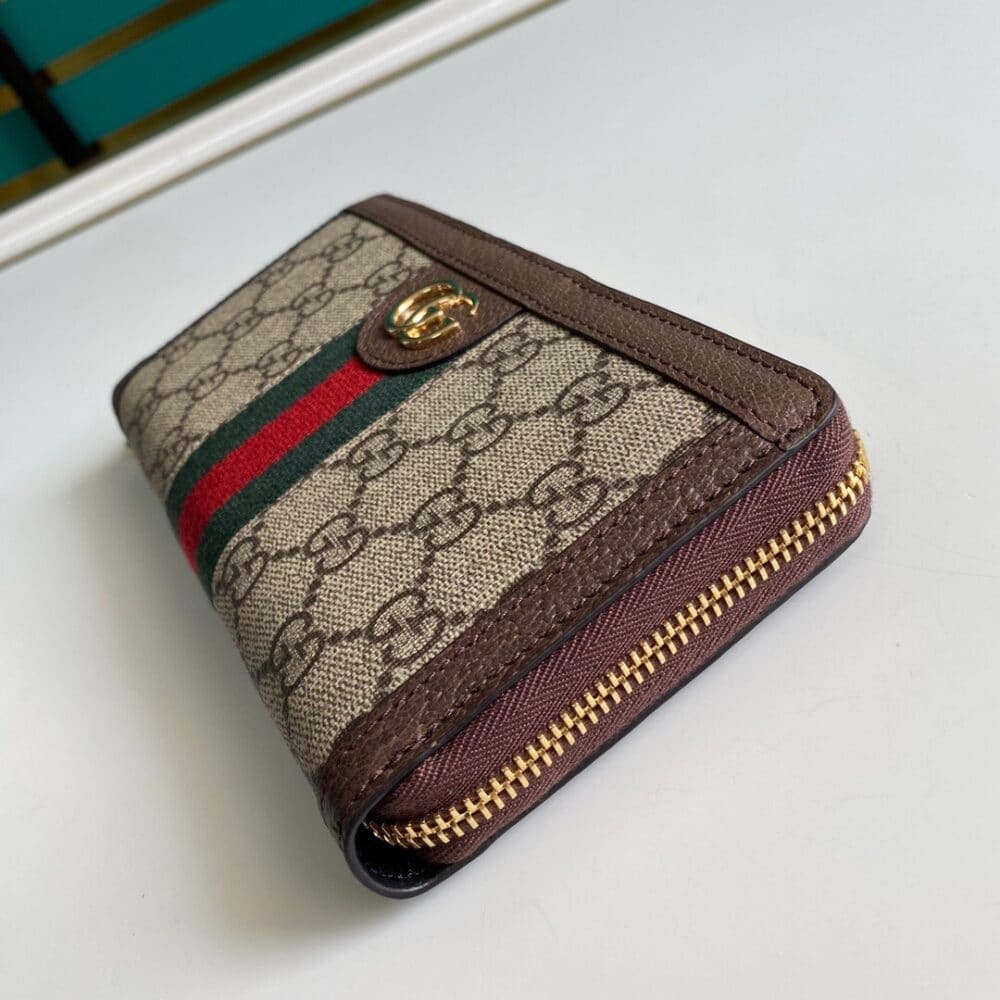 Summer Set: Gucci Ophidia Gg Medium Top Handle Tote Bag And Zip Around Wallet Brown - Image 9