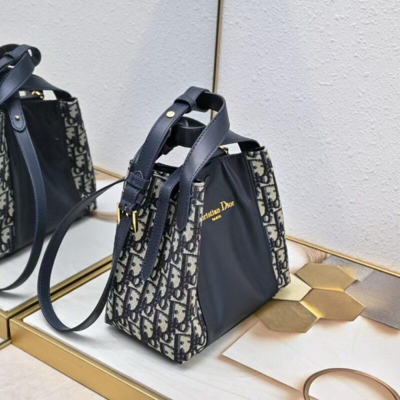 Alternative view of DIOR SMALL SIGNATURE BUCKET BAG BLUE DIOR OBLIQUE JACQUARD 21CM M2840UTZQ M928