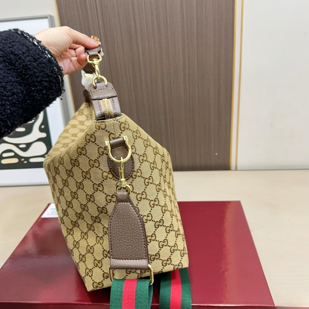 Gucci Brera Medium Crossbody Bag Sand And Dark Brown 33Cm 866938 FAFV9 9653 - Image 5