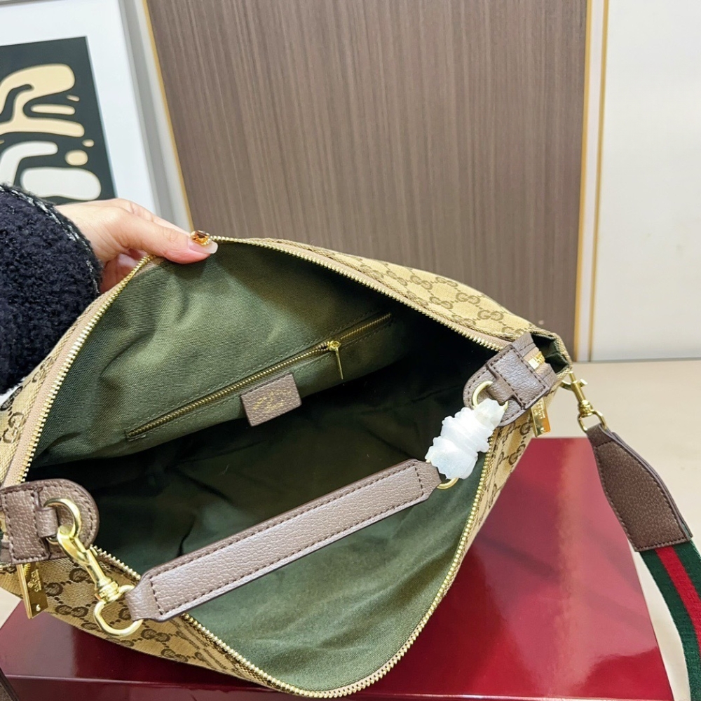 Gucci Brera Medium Crossbody Bag Sand And Dark Brown 33Cm 866938 FAFV9 9653 - Image 8