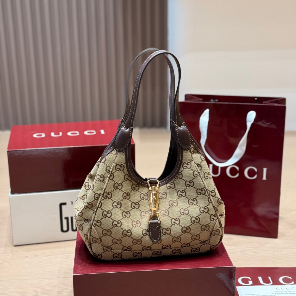 Gucci Mercato Small Tote Bag Sand And Brown GG Canvas 25cm 866646 FAFV2 9651 - Image 2