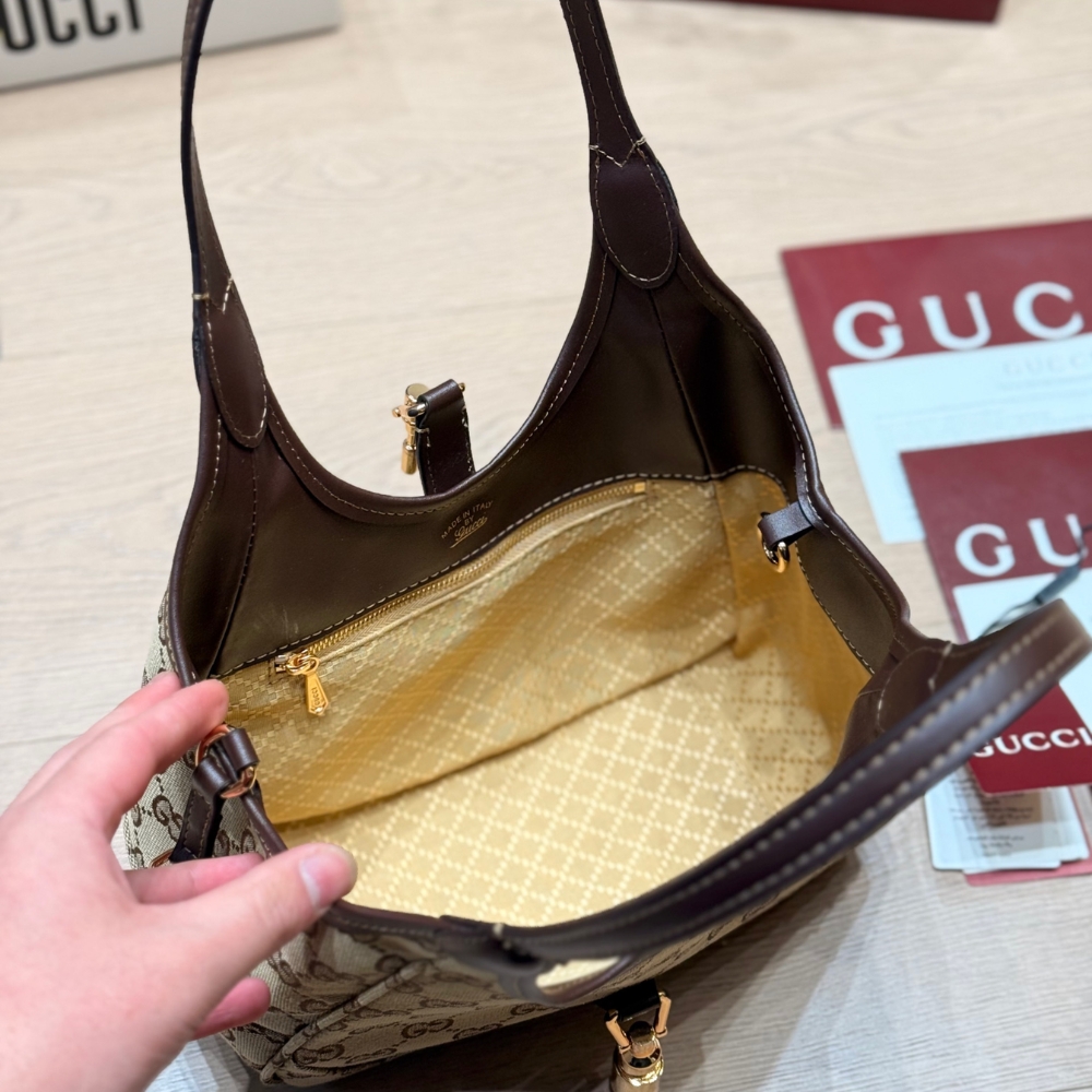 Gucci Mercato Small Tote Bag Sand And Brown GG Canvas 25cm 866646 FAFV2 9651 - Image 5