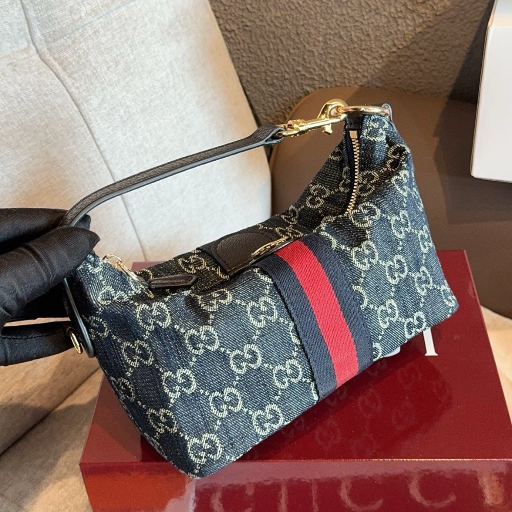 Gucci Vanity Mini Bag Blue And White GG Denim 19cm - Image 5