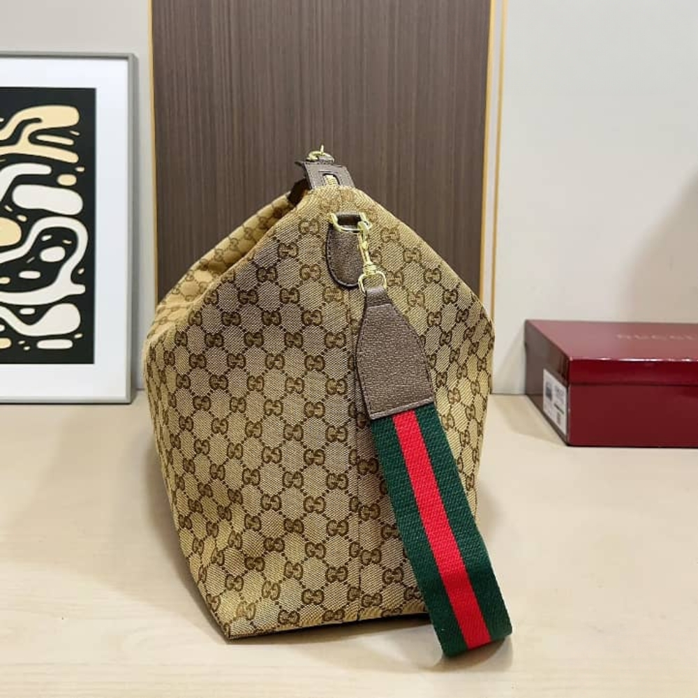 Gucci Brera Large Crossbody Bag Sand And Dark Brown GG Canvas 48Cm 864485 FAFV9 9653 - Image 3