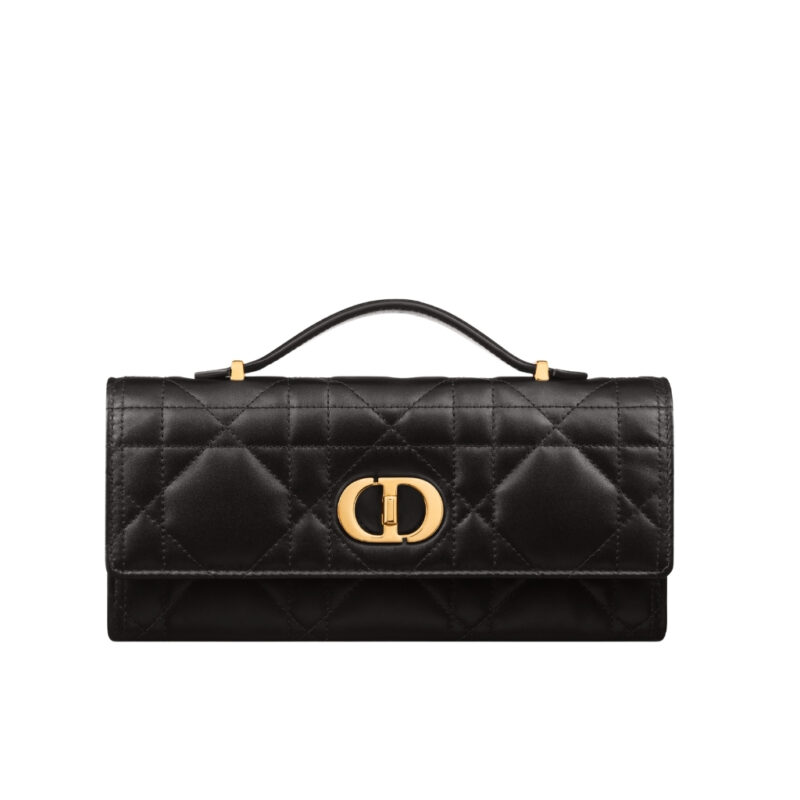 Dior Miss Caro Top Handle Pouch Macrocannage Black 24cm S5221UHAG M900