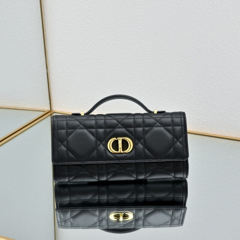 Alternative view of Dior Miss Caro Top Handle Pouch Macrocannage Black 24cm S5221UHAG M900