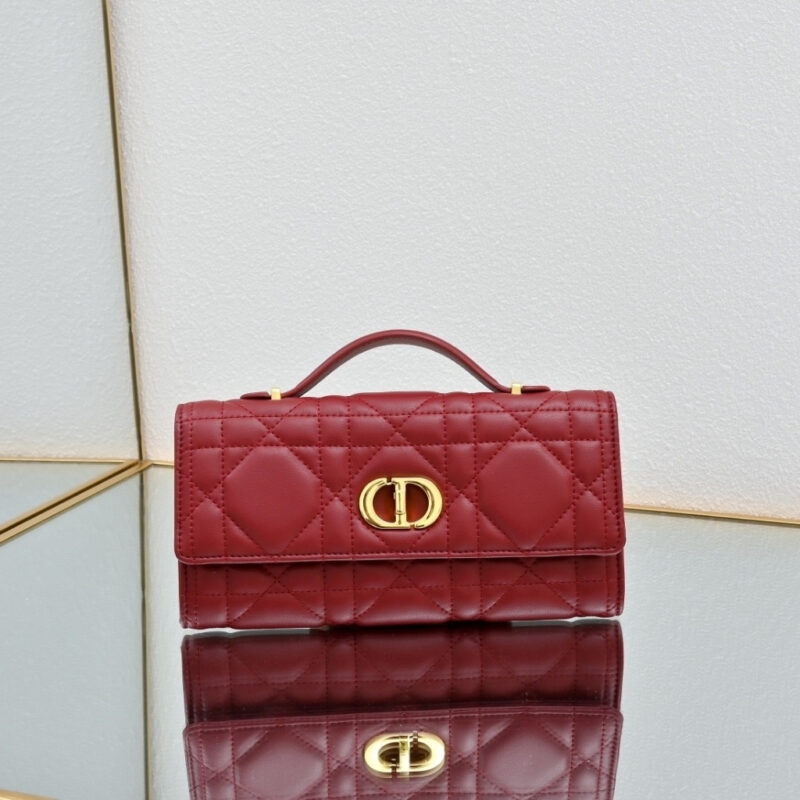 Alternative view of Dior Miss Caro Top Handle Pouch Macrocannage Red 24cm