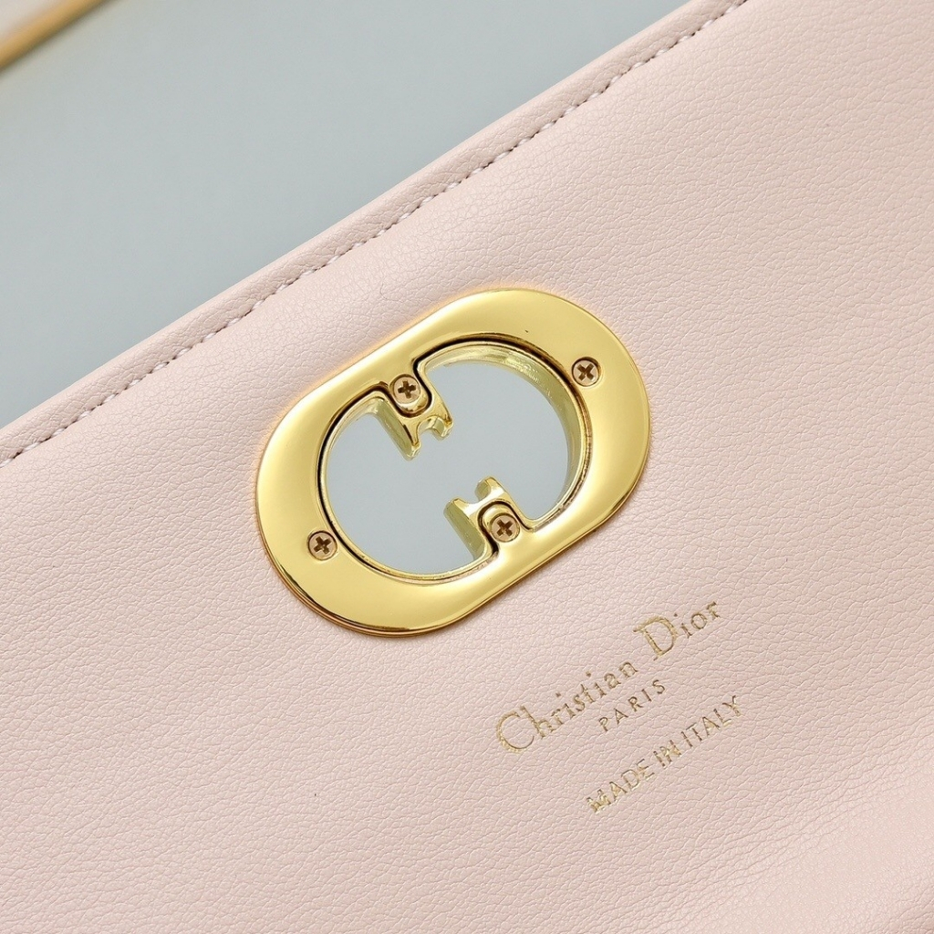 Dior Miss Caro Top Handle Pouch Macrocannage Light Pink 24cm - Image 6