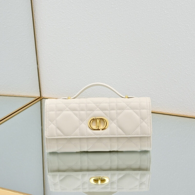 Alternative view of Dior Miss Caro Top Handle Pouch Macrocannage Cream 24cm