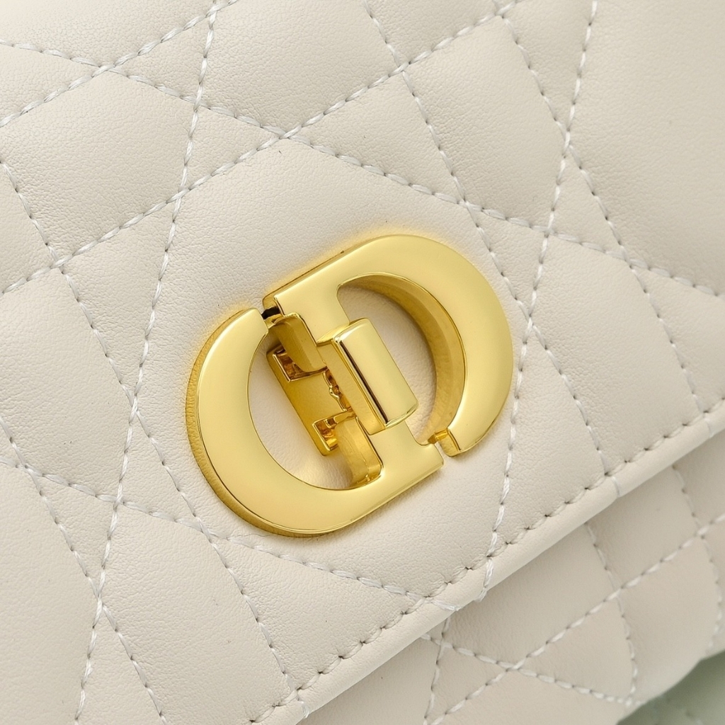 Dior Miss Caro Top Handle Pouch Macrocannage Cream 24cm - Image 8