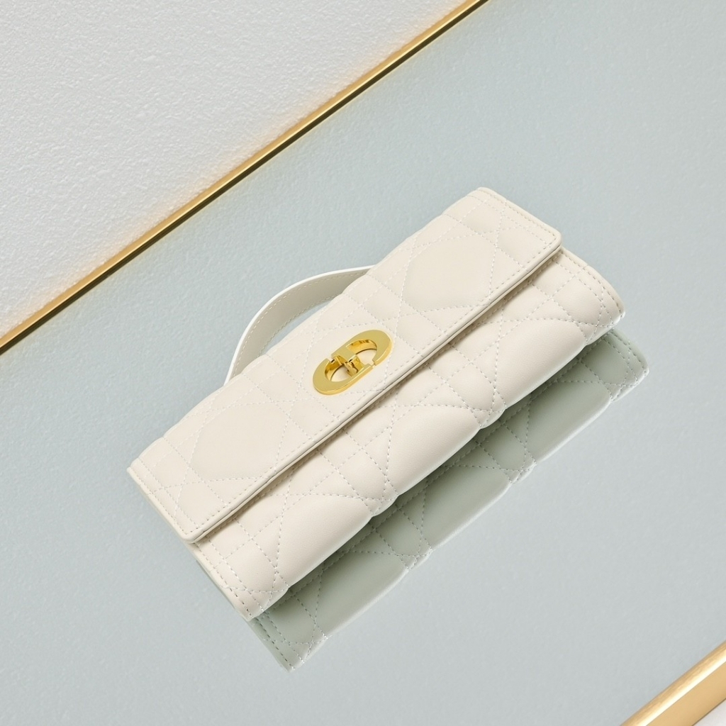 Dior Miss Caro Top Handle Pouch Macrocannage Cream 24cm - Image 9