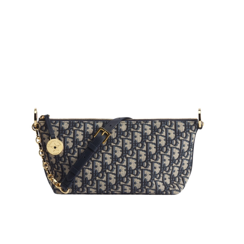 Dior Diorstar Hobo Bag with Chain Blue Oblique Jacquard 22cm S3202UTZQ M928