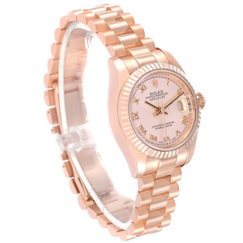 Alternative view of Rolex President Rose Gold Rose Roman Dial Ladies Watch 36MM